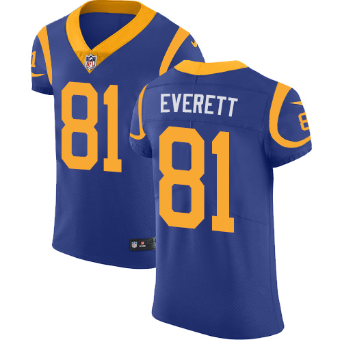 Nike Rams #81 Gerald Everett Royal Blue Alternate Men's Stitched NFL Vapor Untouchable Elite Jersey - Click Image to Close